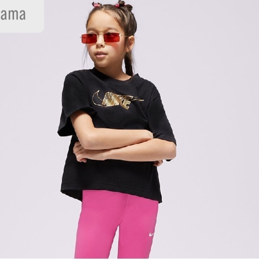 Nike Sportswear Girls Cotton Boxy T-shirt, black, shirt top